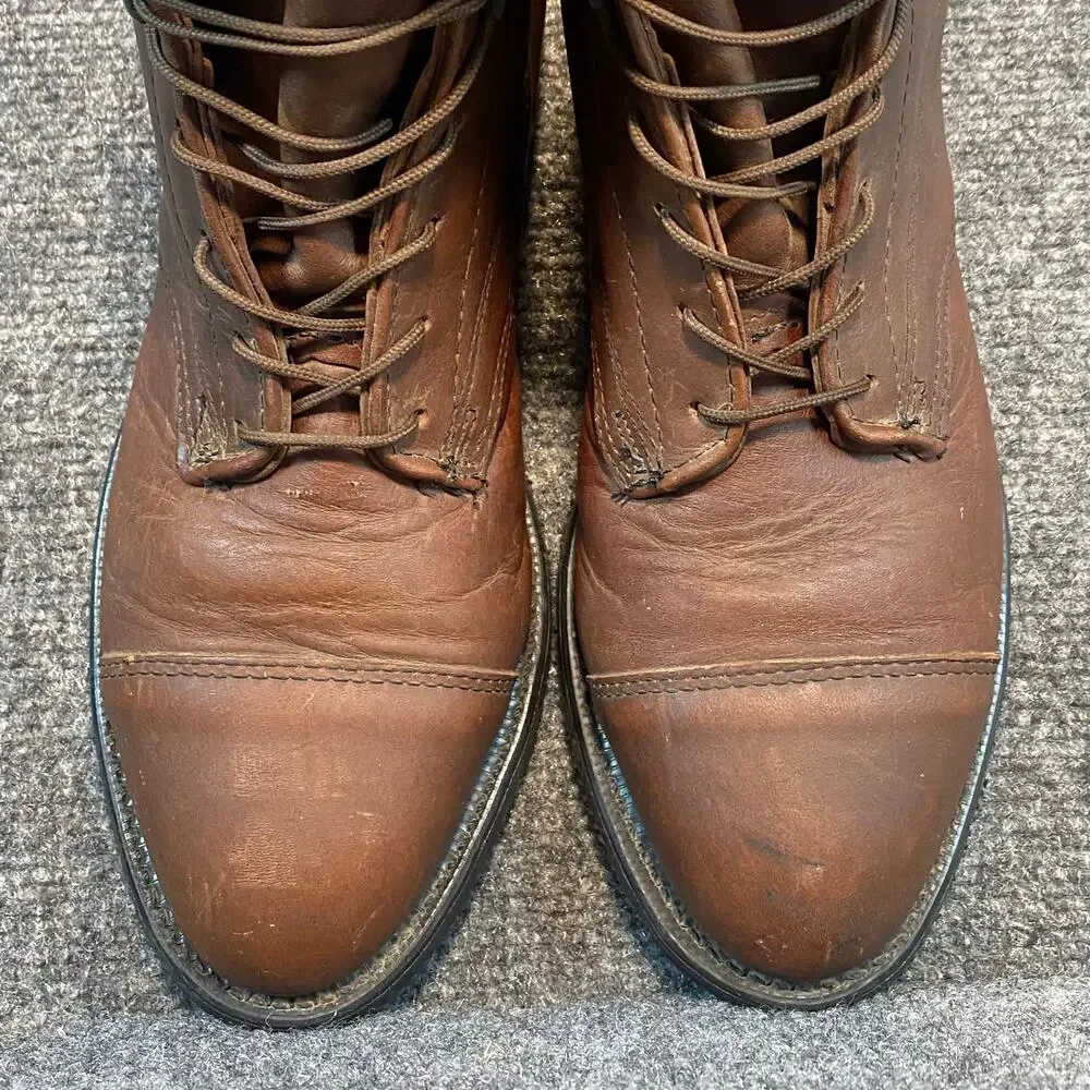 Vintage Grand Prix Brown Leather Lace Up Riding Paddock Boots Mens 7.5 USA 6998